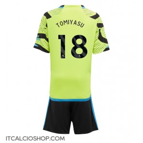 Arsenal Takehiro Tomiyasu #18 Seconda Maglia Bambino 2023-24 Manica Corta (+ Pantaloni corti)